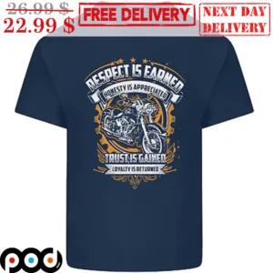 Motorcycle Respect Earned Honesty Is Appreciated Trust Is Gained Loyalty Is Returned Shirt