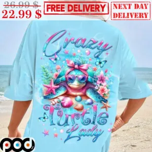 Crazy Turtle Lady Ocean Grahic Shirt
