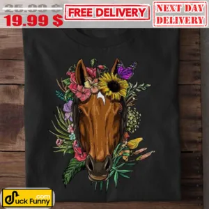 Horses Floral Retro Shirt