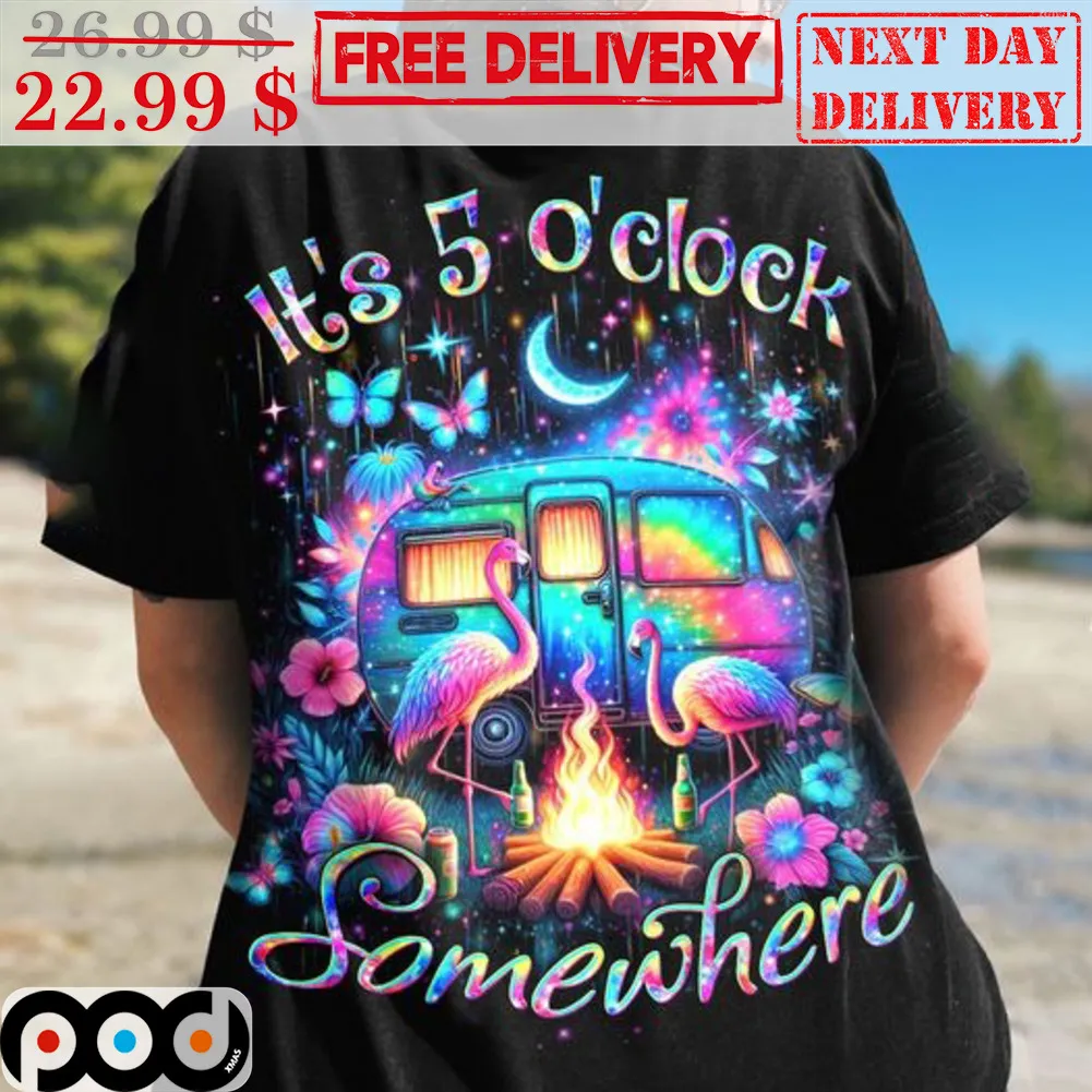 Flamingo It's 5 O'clock Somewhere Colorful Shirt