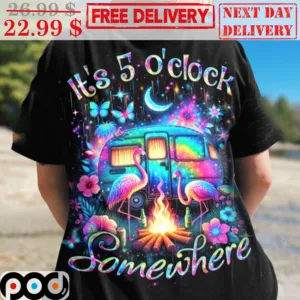 Flamingo It's 5 O'clock Somewhere Colorful Shirt