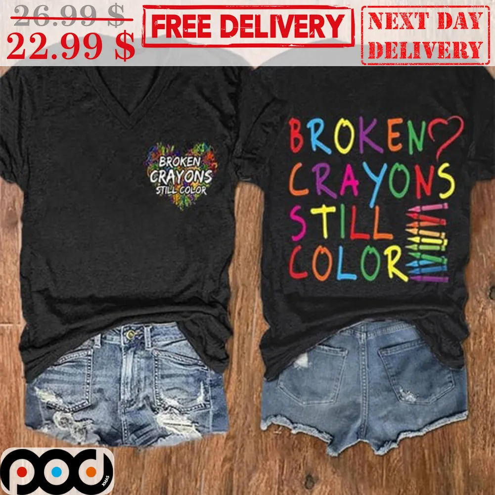 Heart Broken Crayons Still Color Shirt
