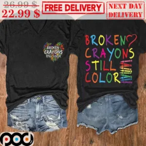 Heart Broken Crayons Still Color Shirt
