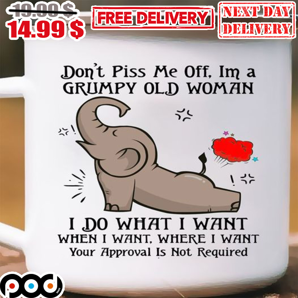 Elephant Yoga Don't Piss Me Off I'm A Grumpy Old Woman Mug
