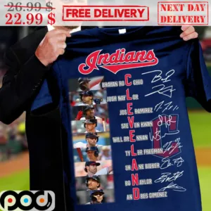 Indians Cleveland Guardians Name Player Signature MLB Shirt