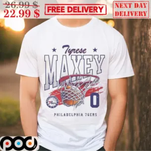 Tyrese Maxey 0 Philadelphia 76ers NBA Playoffs 2024 Shirt