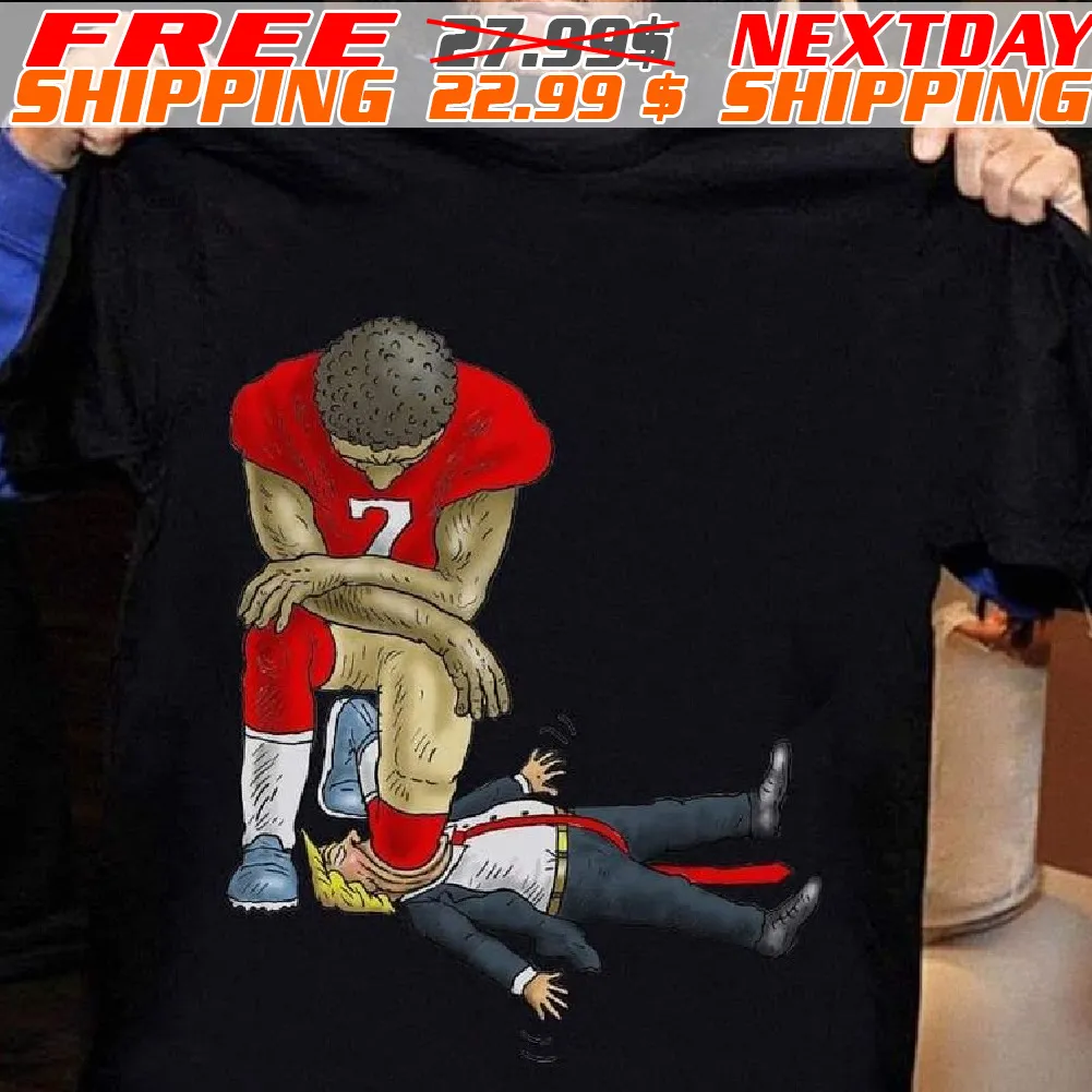 Colin Kaepernick Taking Knee On Mouth Donald Trump Shirt