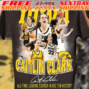 Iowa Caitlin Clark All-time Leading Scorer In Big Ten History Signature Shirt