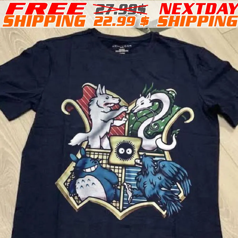 Ghibliwarts Studio Ghibli Miyazaki Creatures Harry Potter Houses Shirt