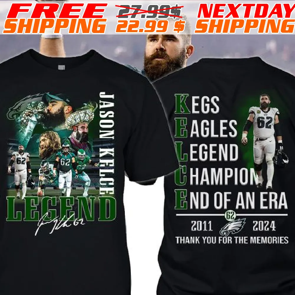 Philadelphia Eagles Jason Kelce Legend 2011-2024 Thank You For The Memories Signature Shirt