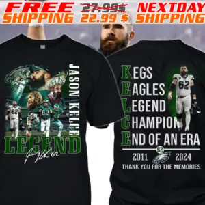 Philadelphia Eagles Jason Kelce Legend 2011-2024 Thank You For The Memories Signature Shirt