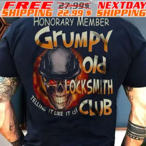 Helmet Skull Honorary Member Grumpy Old Locksmith Shirt