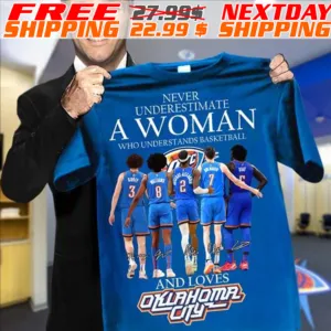 Never Underestimate A Woman Who Understands Basketball And Loves Oklahoma City Signature Shirt