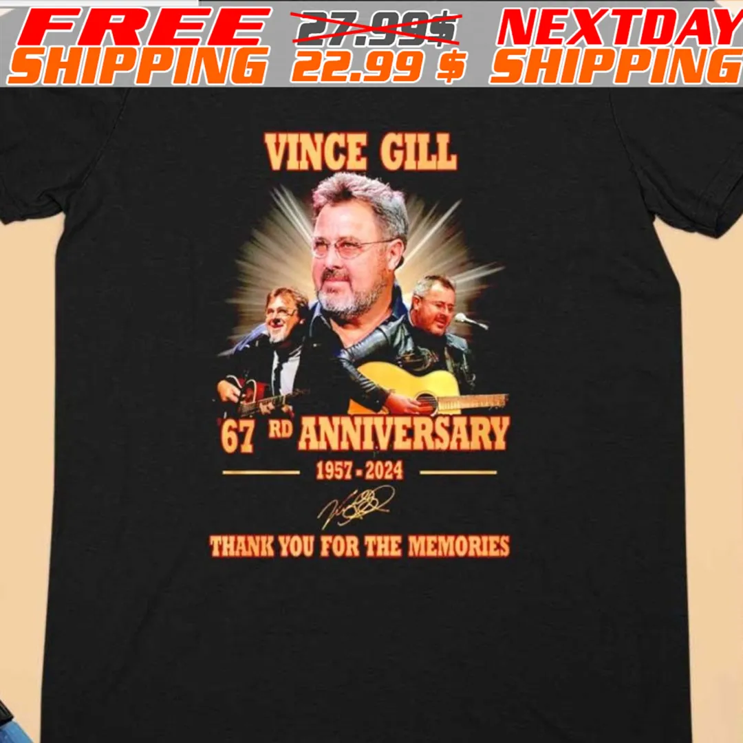 Vince Gill 67rd Anniversary 1957 2024 Thank You For The Memories Signature Shirt
