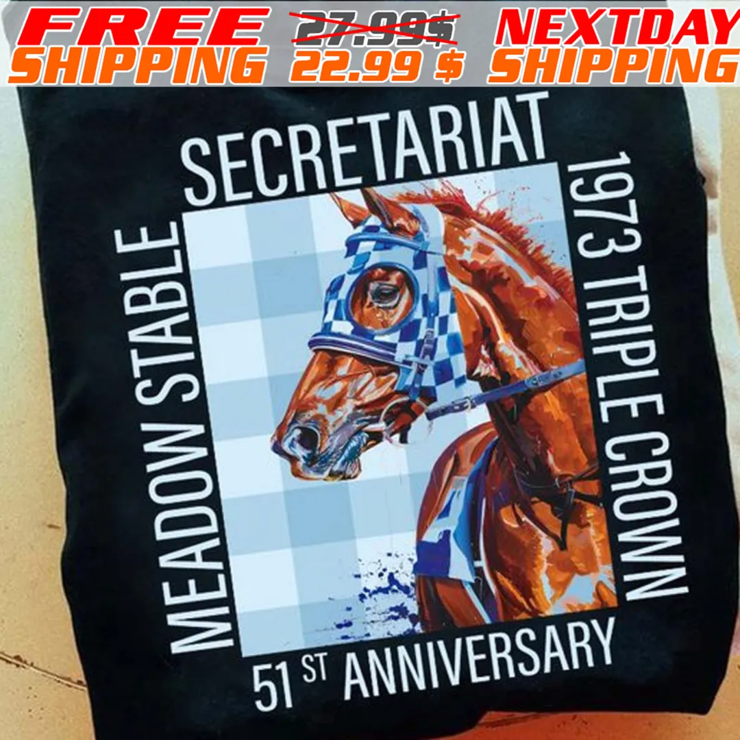 Horse Meadow Stable Secretariat 1973 Triple Crown 51 St Anniversary Shirt