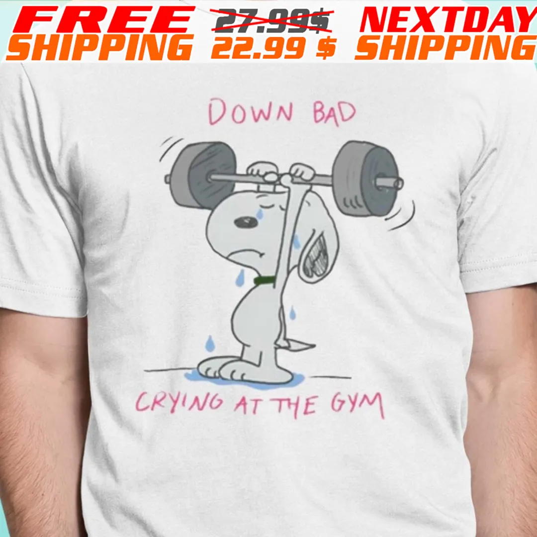 Snoopy Down Bad Crying At The Gym Shirt