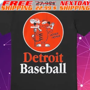 Tiger Detroit Baseball Pizza Spear Shirt