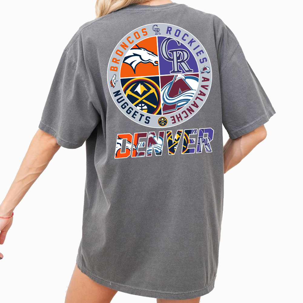 Broncos Rockies Avalanche Nuggets Denver Logo NFL Team Shirt 3 Broncos Rockies Avalanche Nuggets Denver Logo NFL Team Shirt