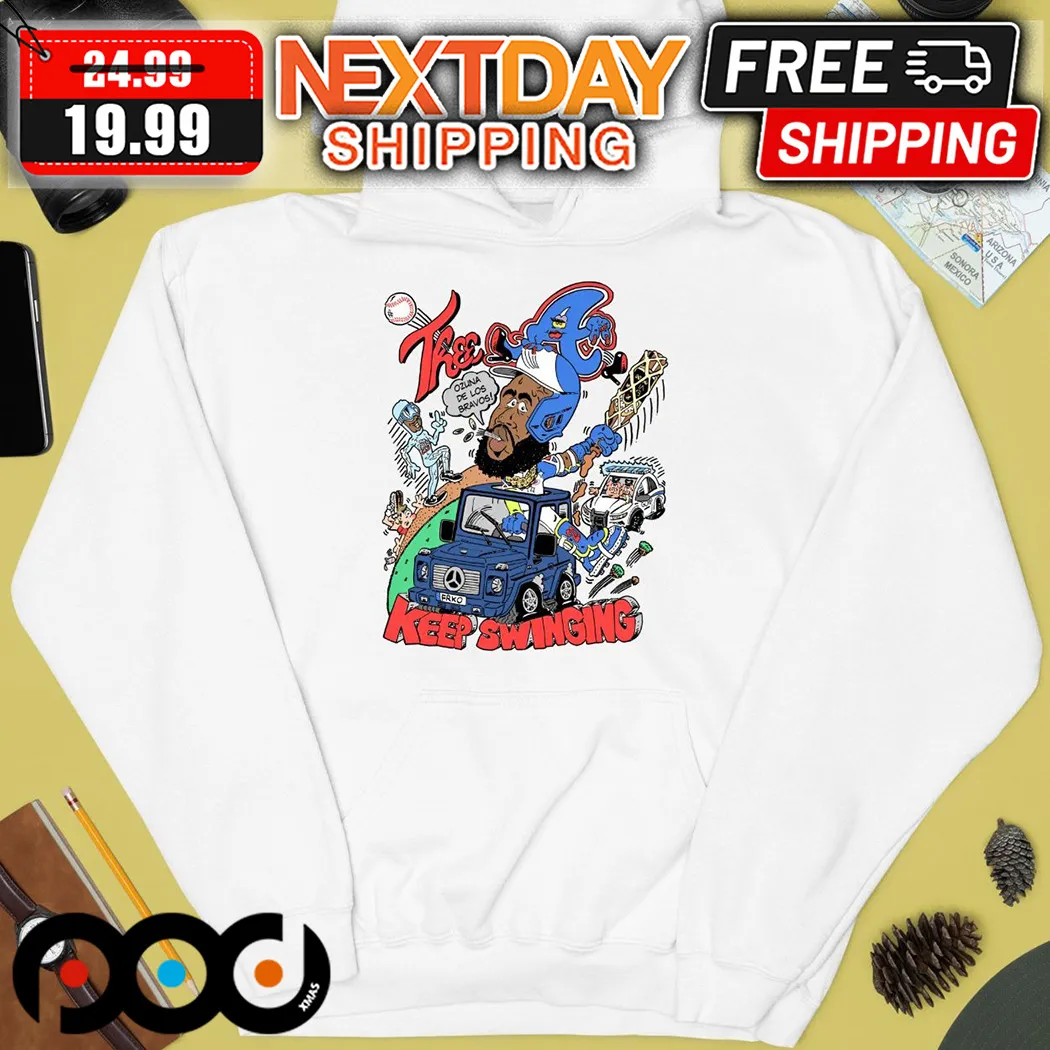 Three A Keep Swinging Ozuna De Los Bravos Shirt