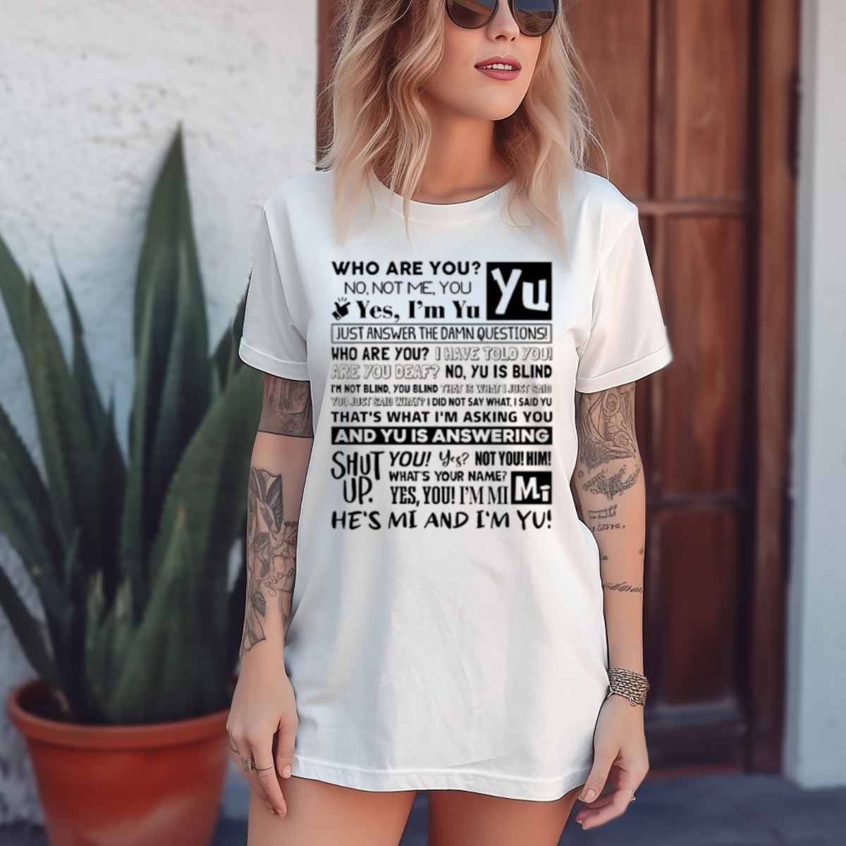 Who Are You No Not Me You Yes I Am Yu Yes I Am Yu Just Answer The Damn Questions Shirt