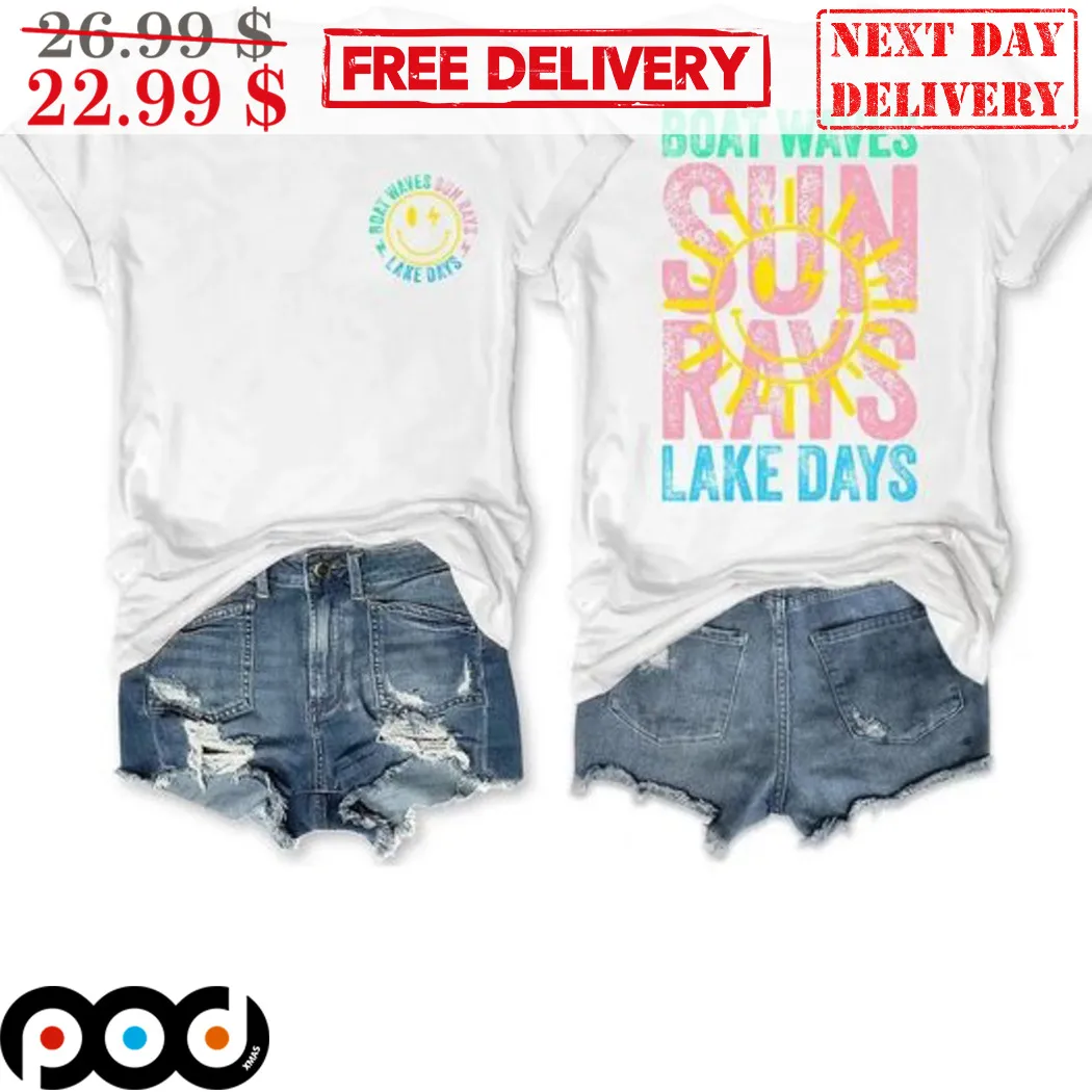 Boat Waves Sun Rays Lake Days Vintage Shirt