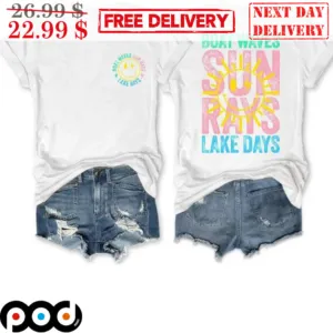 Boat Waves Sun Rays Lake Days Vintage Shirt