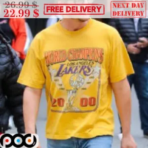 Pedro Pascal World Champions Los Angeles Laker Cup 2000 Shirt