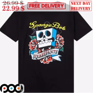 SpongeBob Skull Roses Squarepants Shirt