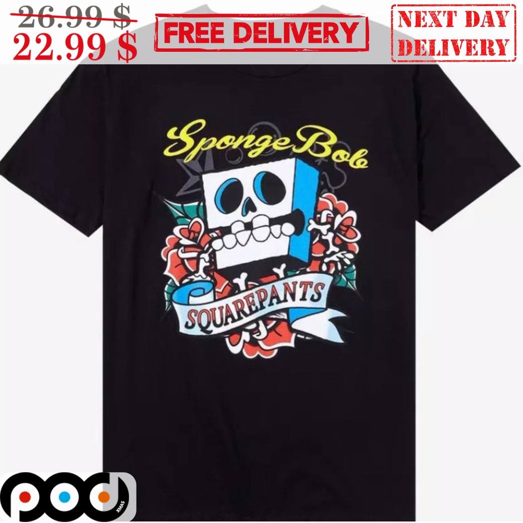 SpongeBob Skull Roses Squarepants Shirt