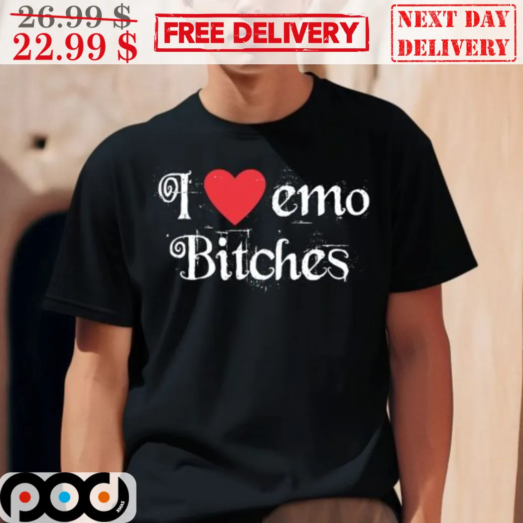 Heart I Love Emo Bitches Vintage Shirt
