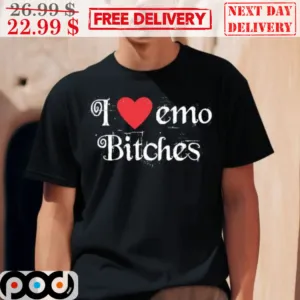 Heart I Love Emo Bitches Vintage Shirt