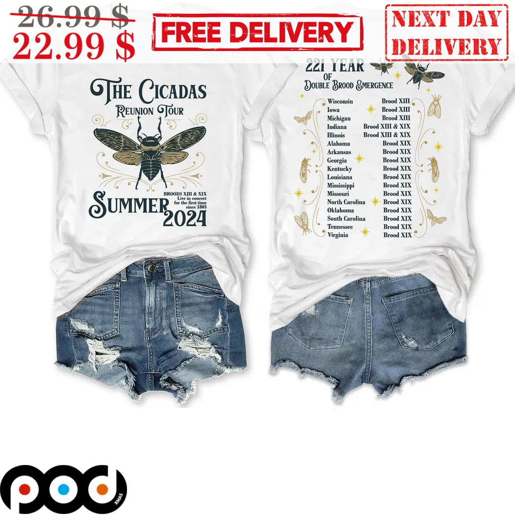 The Cicadas Reunion Tour Summer 2024 221 Years OF Double Brood Emergence Shirt