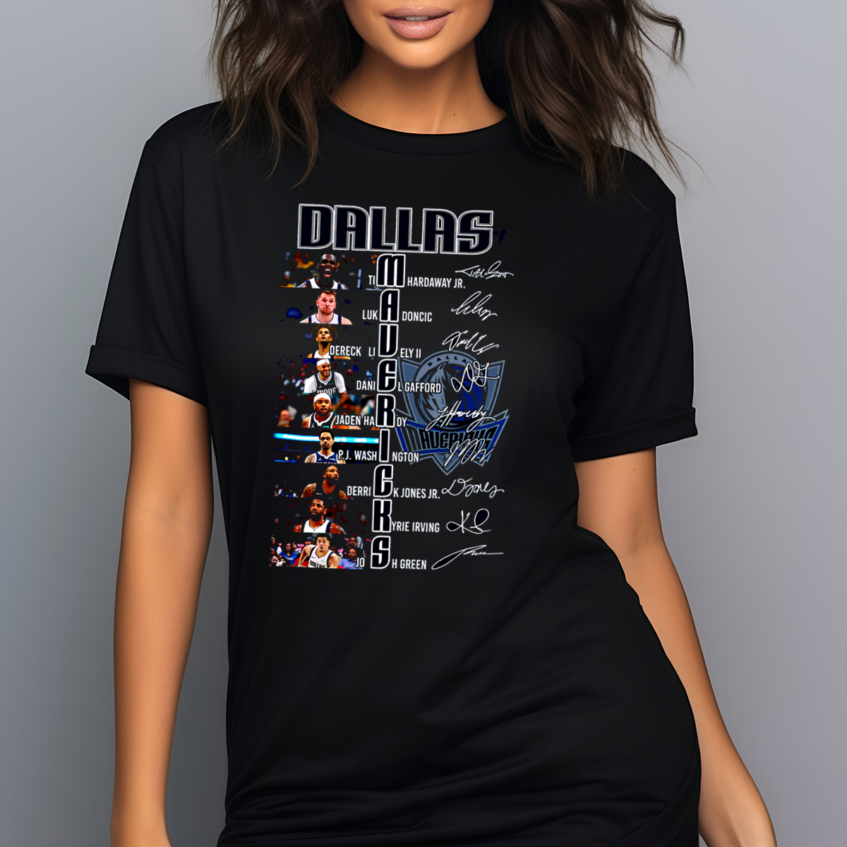 Dallas Mavericks Team Players Signature Basketball 2024 Shirt