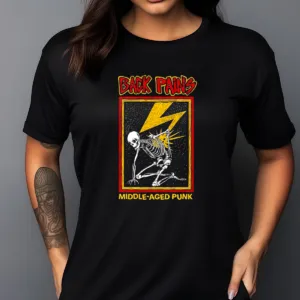 Skeleton Lightning Back Pains Middle-Aged Punk Vintage Shirt
