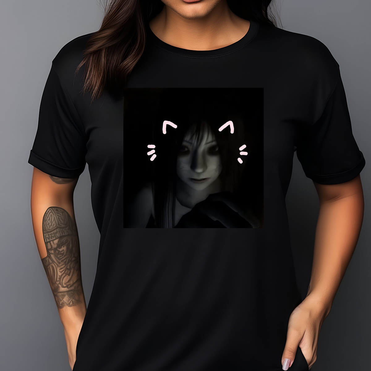 Ghost Girl Meow Cute Halloween 2024 Shirt