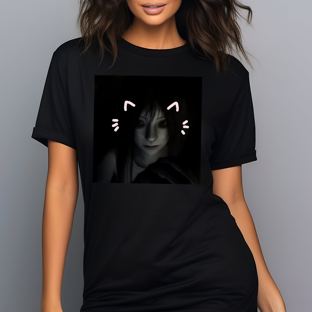Ghost Girl Meow Cute Halloween 2024 Shirt