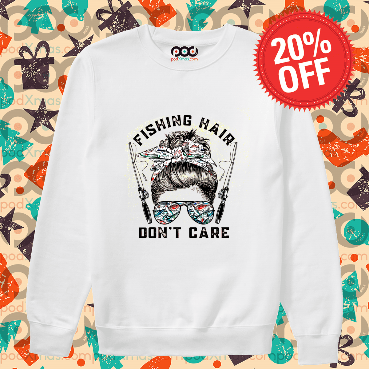 Messy Bun Hair Girl Fishing Hair Do Not Care Vintage Shirt