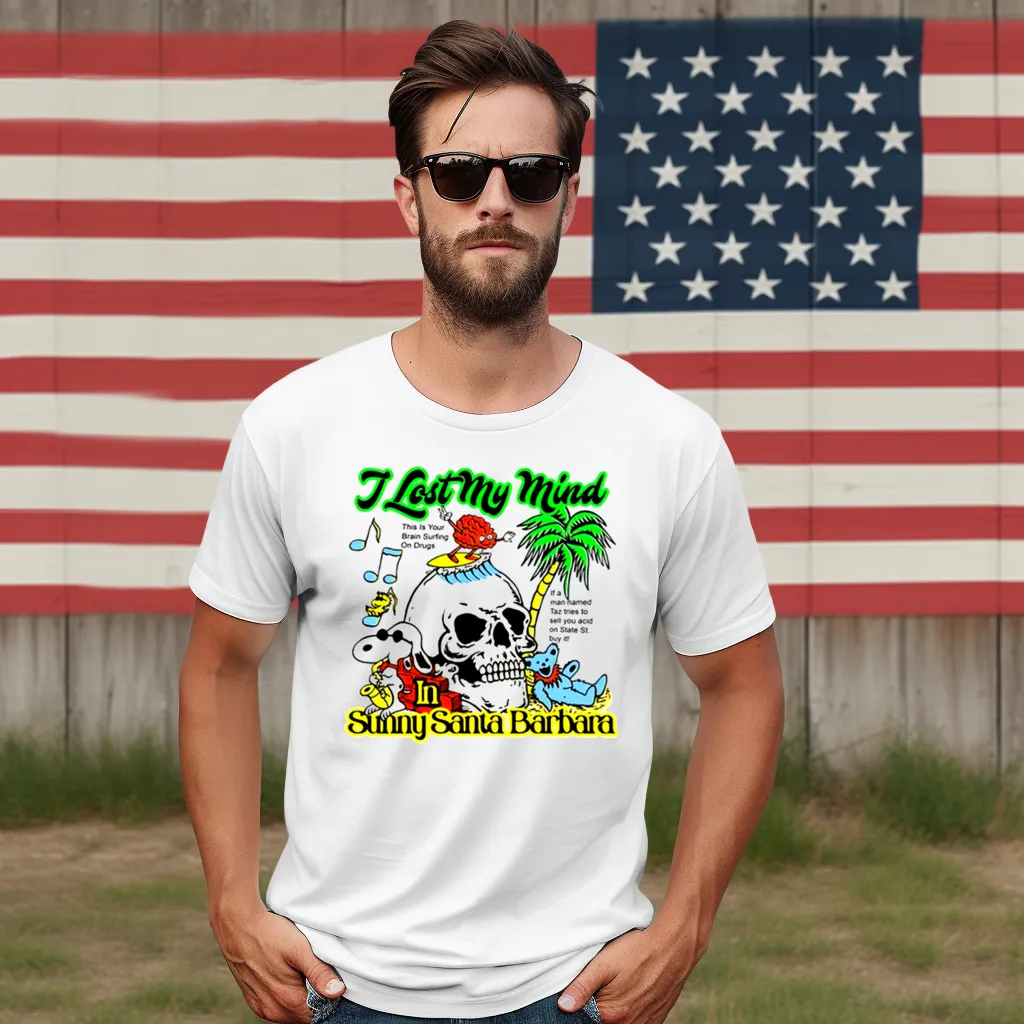 Snoopy Skull I Lost My Mind In Sunny Santa Barbara Shirt