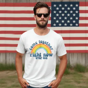 LGBT Rainbow Come Together Right Now Over Me Vintage Shirt