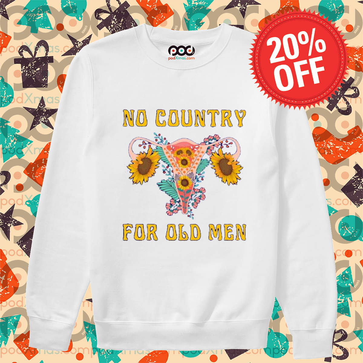 Uterine Cancer Awareness Sunflower No Country For Old Men Shirt