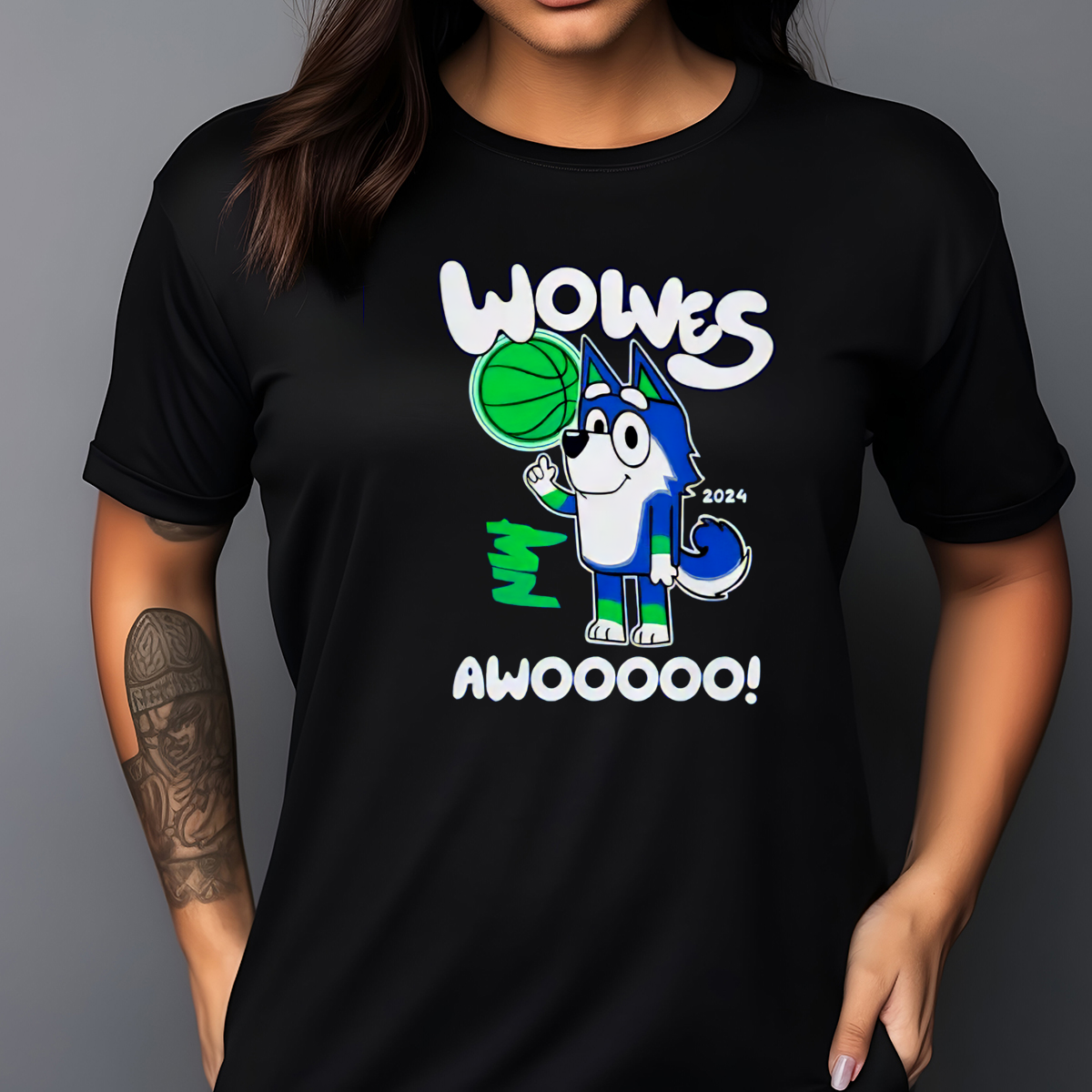Bluey Minnesota Timberwolves Wolves Awoooo 2024 Shirt
