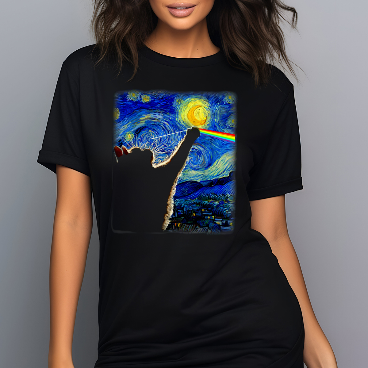 Cat Play With Pink Floyd Strarry Night 2024 Shirt