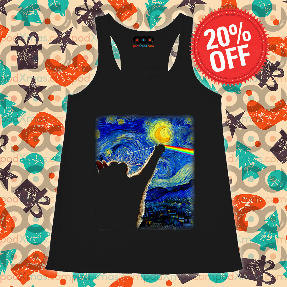 Cat Play With Pink Floyd Strarry Night 2024 Shirt