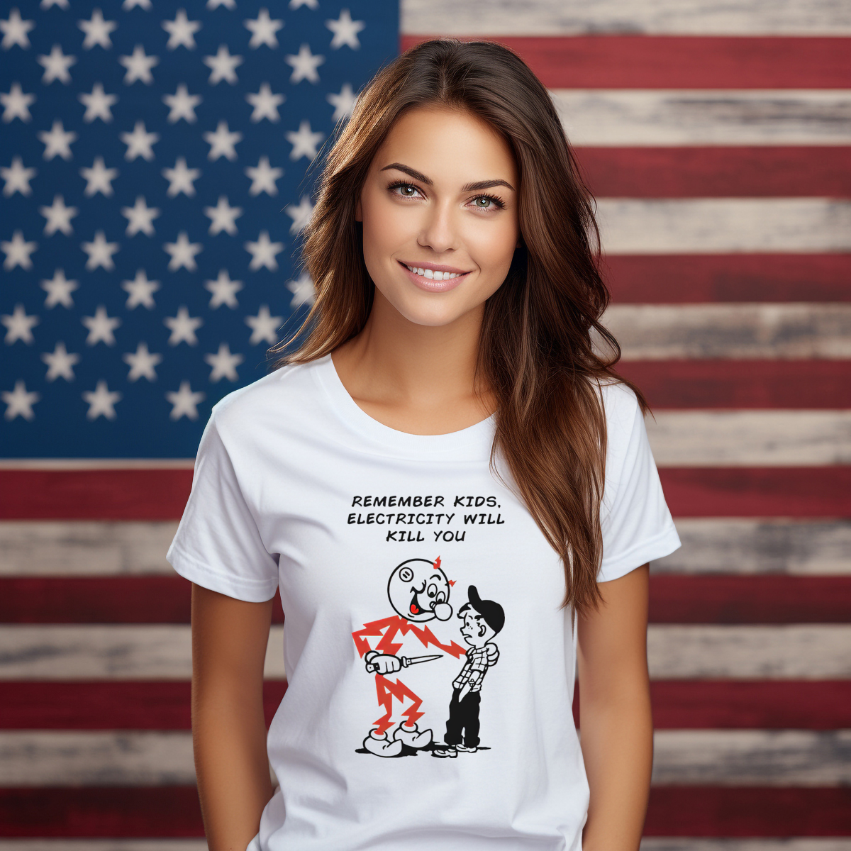 Reddy Kilowatt Remember Kids Electricity Will Kill You Shirt