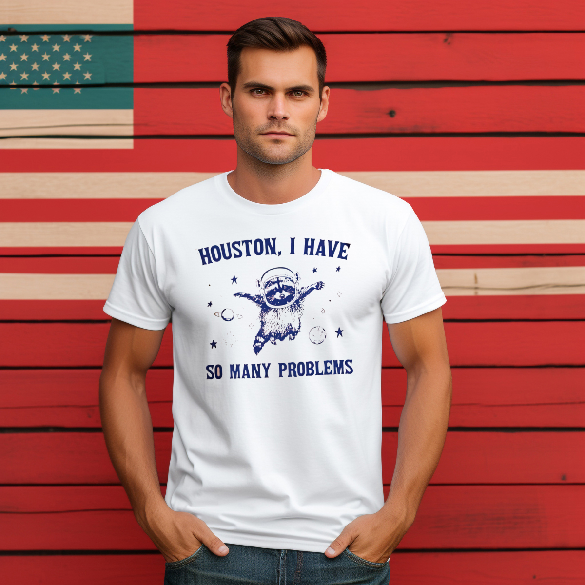Racoon Astronaut Houston I Have So Many Problems Shirt