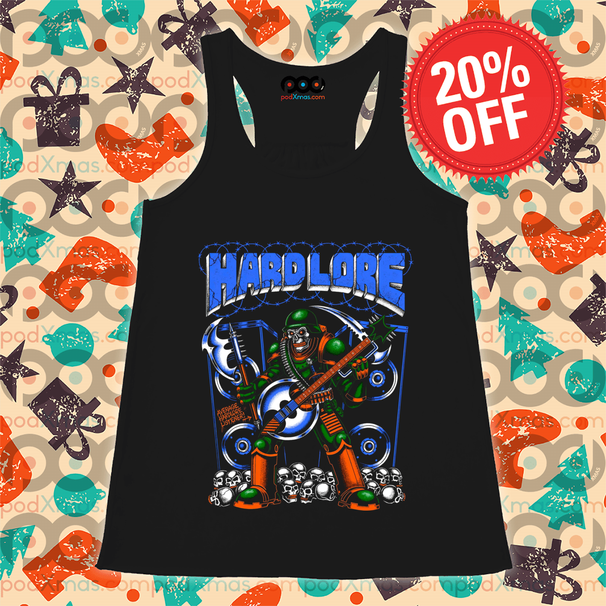 Skeleton Guitar Hard Lore Average Hardlore Listener Shirt