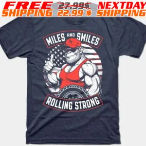 America Flag Monkey Miles And Smiles Rolling Strong Shirt