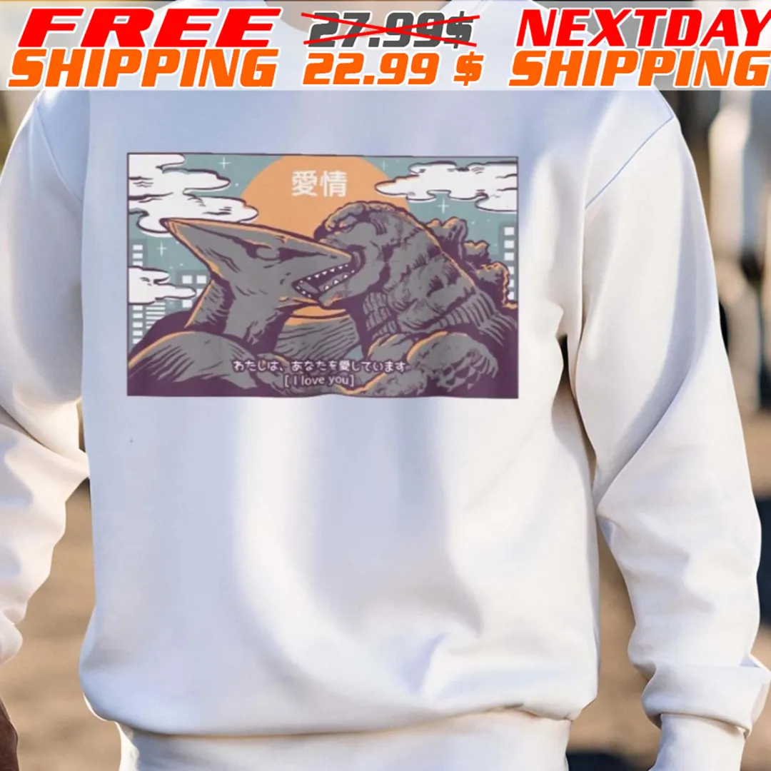 Kaiju Kiss Kiss Between Godzilla Shirt