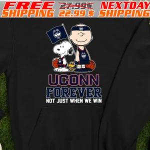 Charlie Brown Snoopy And Woodstock Uconn Huskies Forever Not Just When We Win Shirt