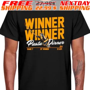 David Pastrnak Boston Bruins Winner Winner Pasta Dinner Game 7 OT Winner Shirt